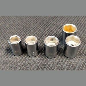 Socket Set 5 pc Metric 1/4" Drive, 6 point sizes 9mm 10mm 11mm 12mm (2)